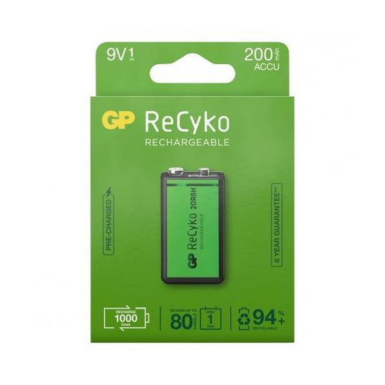 GP Batteries ReCyko 200 Akku ladattava, 9 V