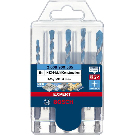 Bosch Expert HEX-9 Multiconstruction Poranteräsarja 5 osaa, 4-8 mm