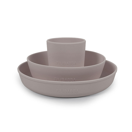 Filibabba - Silicone Dinner set - Warm Grey (FI-02251)