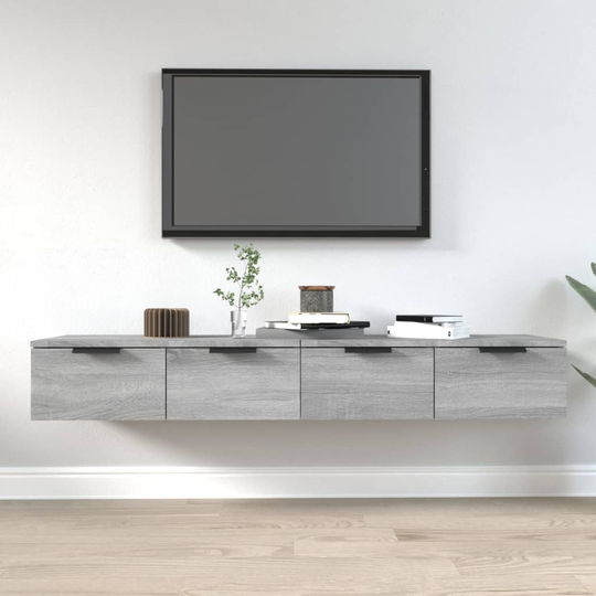 vidaXL Seinäkaapit 2 kpl harmaa Sonoma 68x30x20 cm tekninen puu