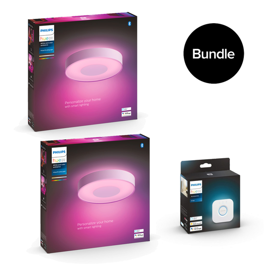 Philips Hue - 2xInfuse Medium Ceiling Luminary&Bridge - Bundle