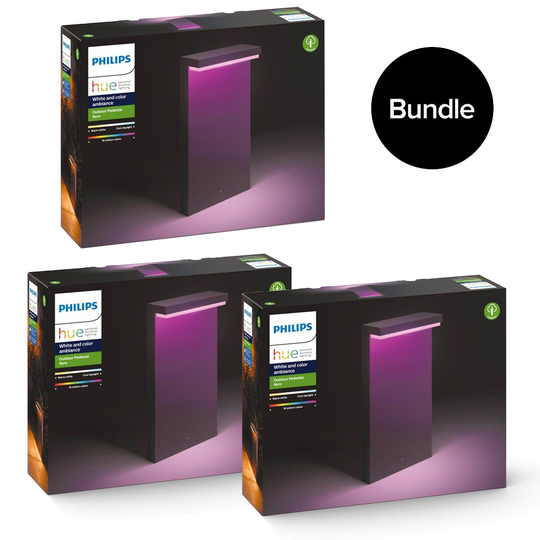 Philips Hue -3x​Nyro Outdoor Lamp Pedestal - White&Color Ambiance - Bundle