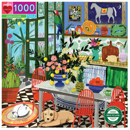 eeBoo - Puzzle 1000 pcs - Green Kitchen - (EPZTGNK)