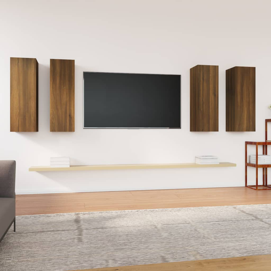 vidaXL TV-kaapit 4 kpl ruskea tammi 30,5x30x90 cm tekninen puu