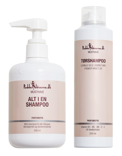 Pudderdåserne - All in One Shampoo 500 ml + Dryshampoo 250 ml
