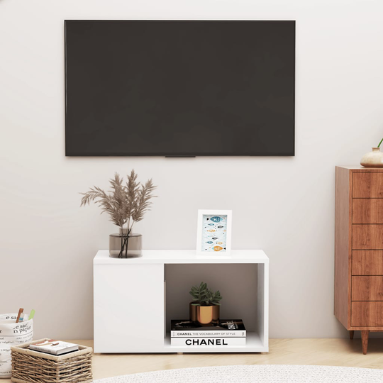 vidaXL TV-taso valkoinen 60x24x32 cm lastulevy
