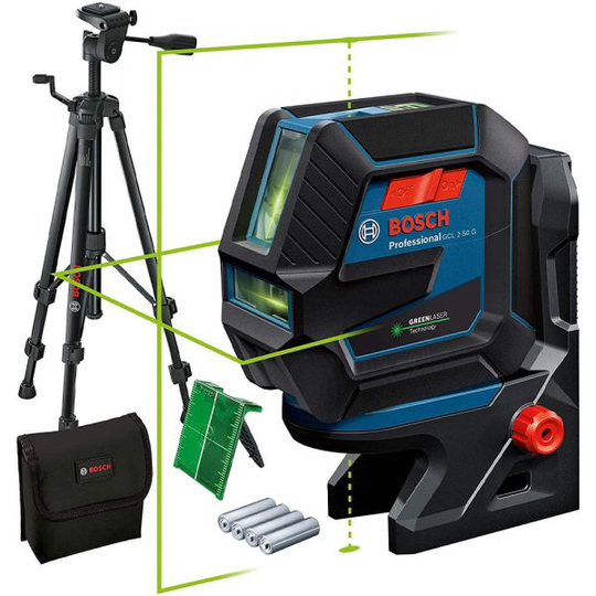 Bosch GCL 2-50/RM10/BT150 Yhdistelmälaser vihreä, paristoilla