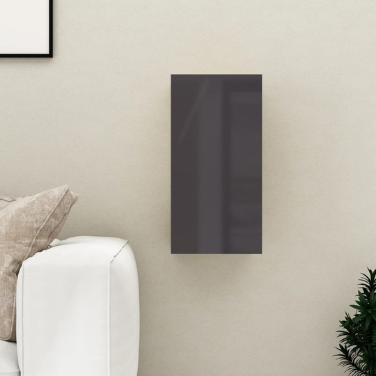 vidaXL TV-taso korkeakiilto harmaa 30,5x30x60 cm lastulevy