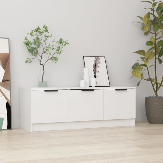 vidaXL TV-taso korkeakiilto valkoinen 102x35x36,5 cm tekninen puu