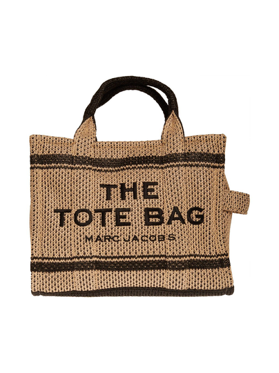 The straw jacquard tote -laukku