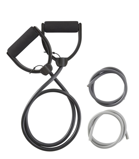 Inshape - Fitness Exercise Elastic With Regulatory Resistance 3 pcs - Black/Light Grey (17564)
