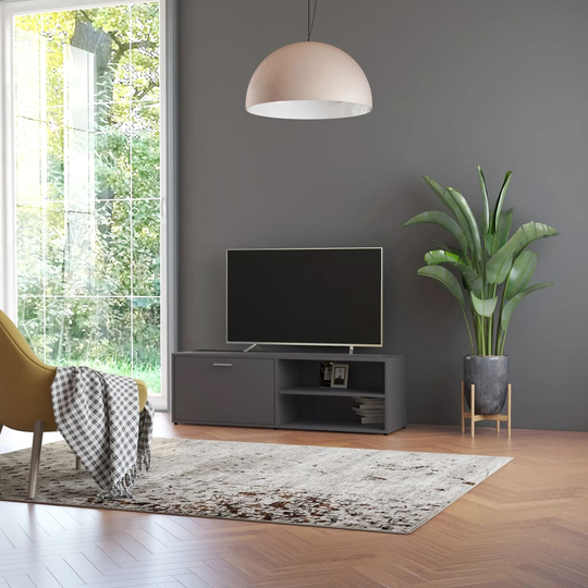 vidaXL TV-taso harmaa 120x34x37 cm lastulevy