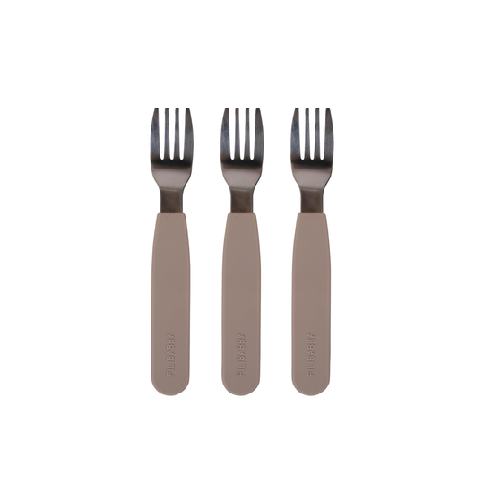Filibabba - Silicone Forks 3-pack - Warm Grey (FI-02263)