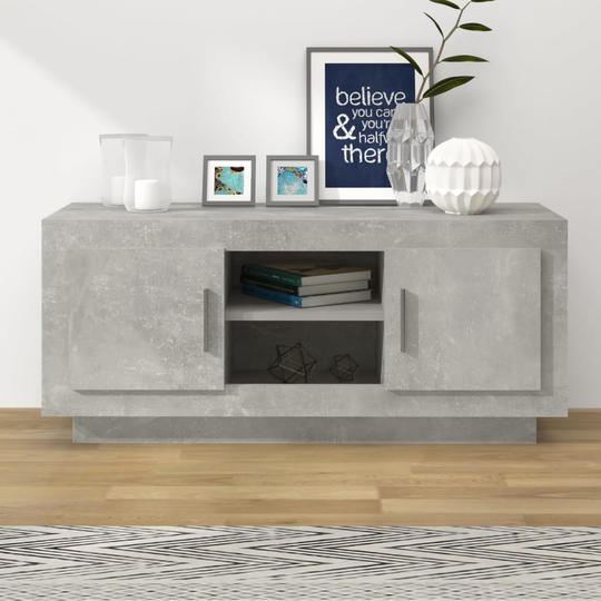 vidaXL TV-taso betoninharmaa 102x35x45 cm tekninen puu