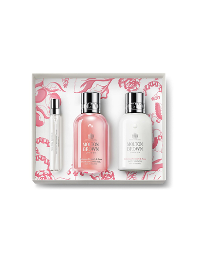 Delicious rhubarb & rose fragrance layering set -lahjapakkaus