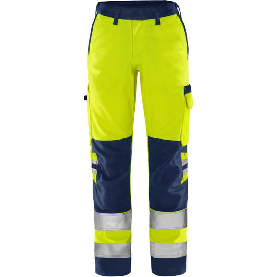 Fristads 2642 GPLU Työhousut neonkeltainen/laivastonsininen 34