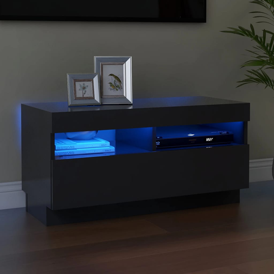 vidaXL TV-taso LED-valoilla harmaa 80x35x40 cm