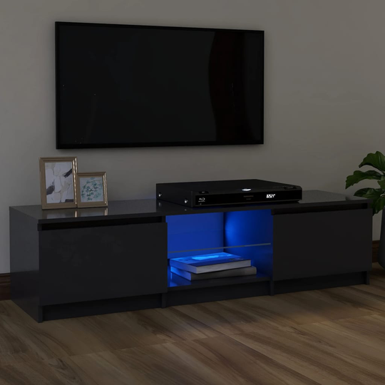 vidaXL TV-taso LED-valoilla harmaa 120x30x35,5 cm