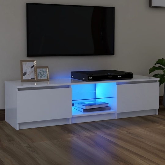 vidaXL TV-taso LED-valoilla valkoinen 140x40x35,5 cm