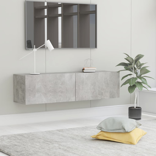 vidaXL TV-taso betoninharmaa 120x30x30 cm lastulevy