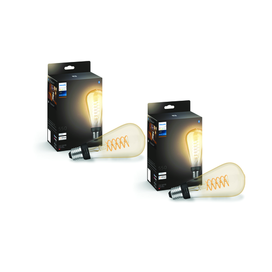 Philips Hue - 2x E27 Filament ST72 - White Ambiance - Bundle