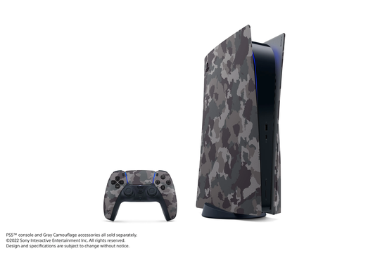 PS5 Standard Cover Grey Camo