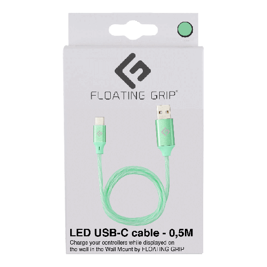 Floating Grip 0,5M LED USB-C Cable (Green)