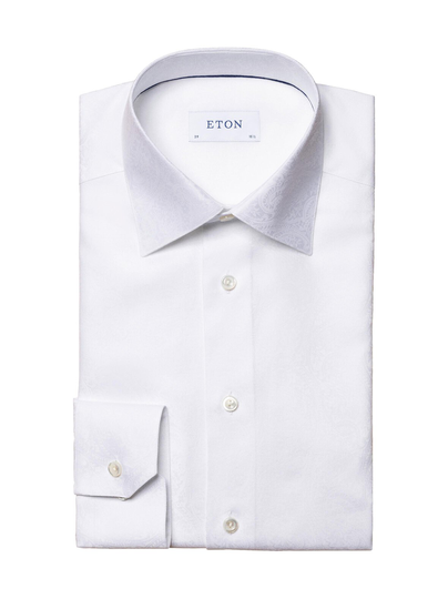 Slim fit jacquard paisley -kauluspaita