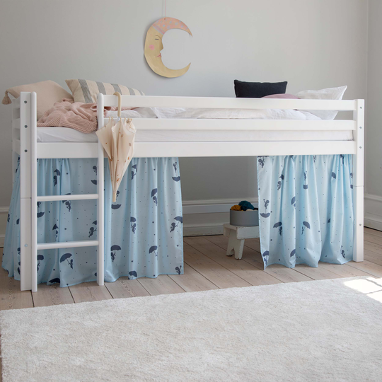 Hoppekids - Ole Lukoie curtain for half high bed blue