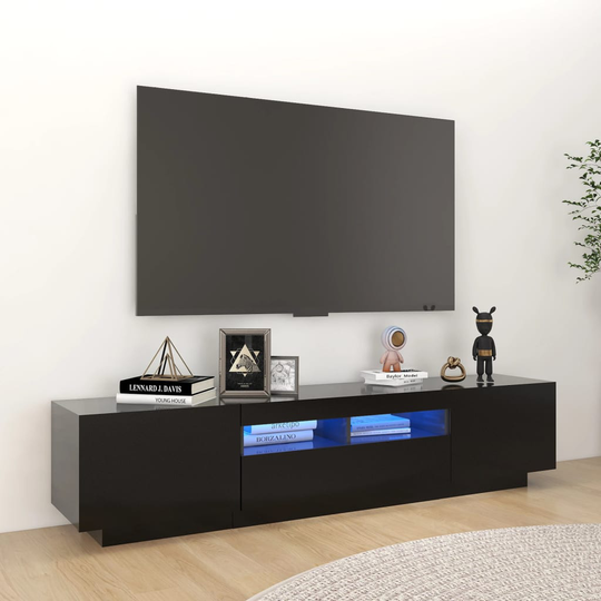 vidaXL TV-taso LED-valoilla musta 180x35x40 cm