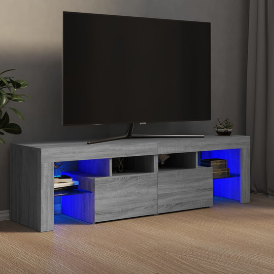 vidaXL TV-taso LED-valoilla harmaa Sonoma 140x36,5x40 cm