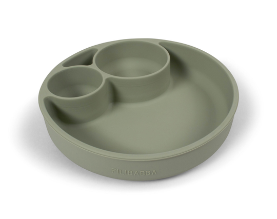 Filibabba - Silicone Plate compartmentalized - Green (FI-02276)