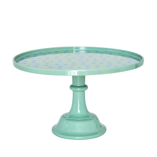 Rice - Melamine Cake Stand with Dots Print -Green