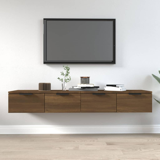 vidaXL Seinäkaapit 2 kpl ruskea tammi 68x30x20 cm tekninen puu