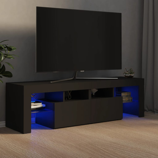 vidaXL TV-taso LED-valoilla harmaa 140x36,5x40 cm