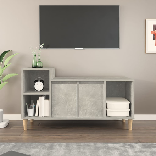 vidaXL TV-taso betoninharmaa 100x35x55 cm tekninen puu