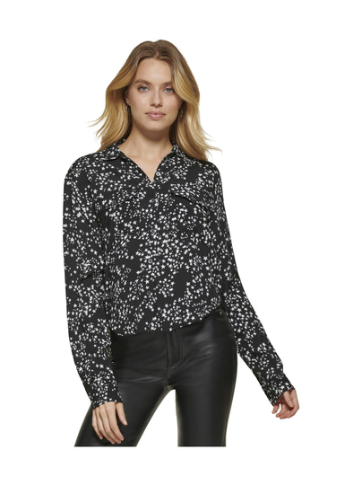 Printed supple satin -pusero