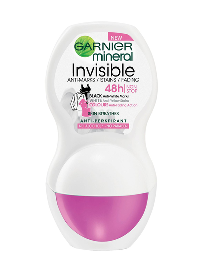 Mineral invisible black, white & colors roll-on -deodorantti 50 ml