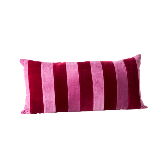 Rice - Rectangular Cushion with Purple and Maroon Stripes