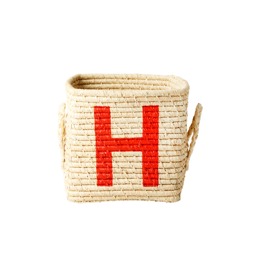 Rice - Raffia Square Basket - H
