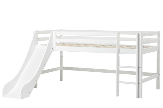 Hoppekids - ECO Dream Semi-high Bed 90x200cm with slide, White