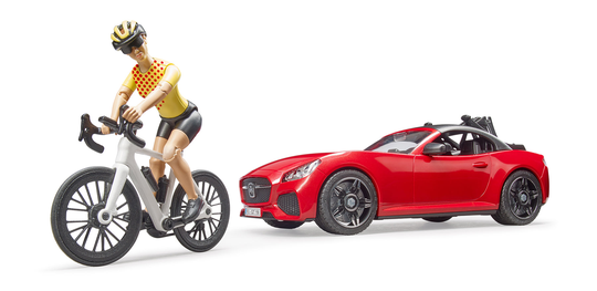 Bruder - Roadster w/ 1 Road Bike and Female Cyclist (3485)