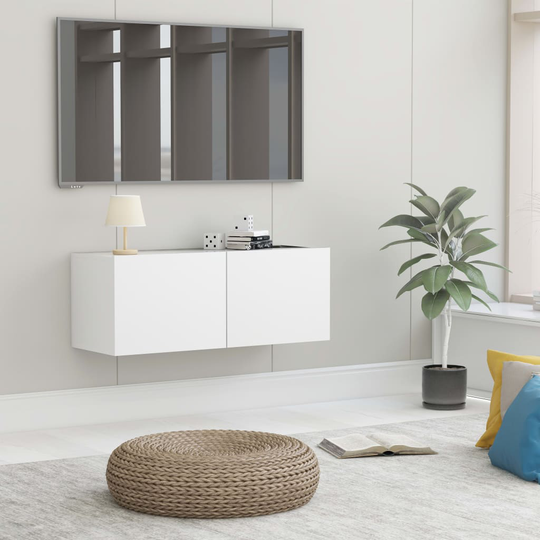 vidaXL TV-taso valkoinen 80x30x30 cm lastulevy