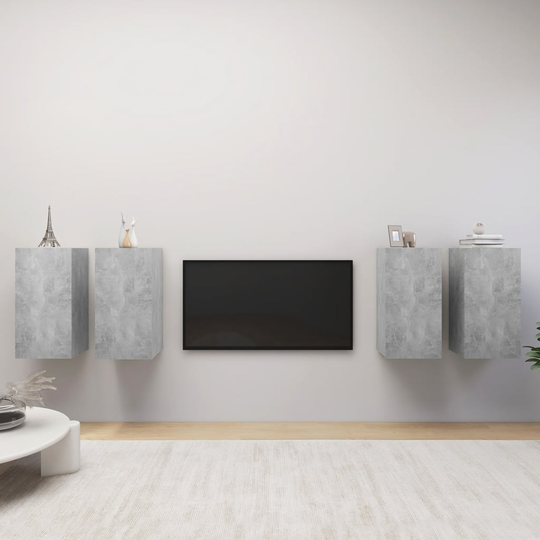 vidaXL TV-tasot 4 kpl betoninharmaa 30,5x30x60 cm lastulevy