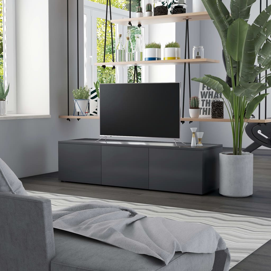 vidaXL TV-taso harmaa 120x34x30 cm lastulevy