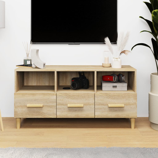 vidaXL TV-taso Sonoma-tammi 102x36x50 cm tekninen puu