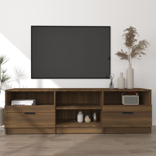 vidaXL TV-taso ruskea tammi 150x33,5x45 cm tekninen puu