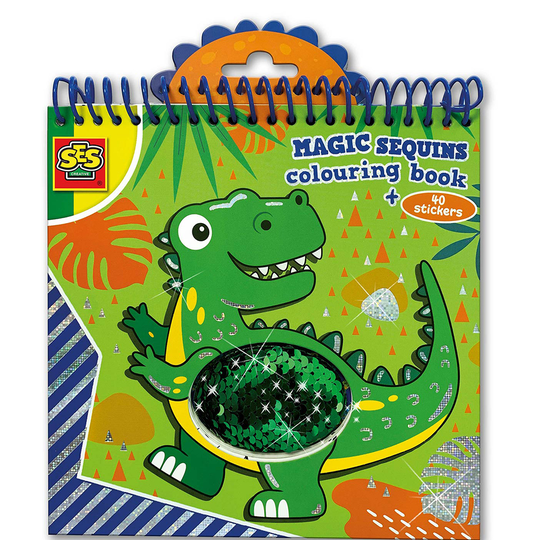 SES Creative - Magic sequins colouring book (bl/gr) - (S00116)