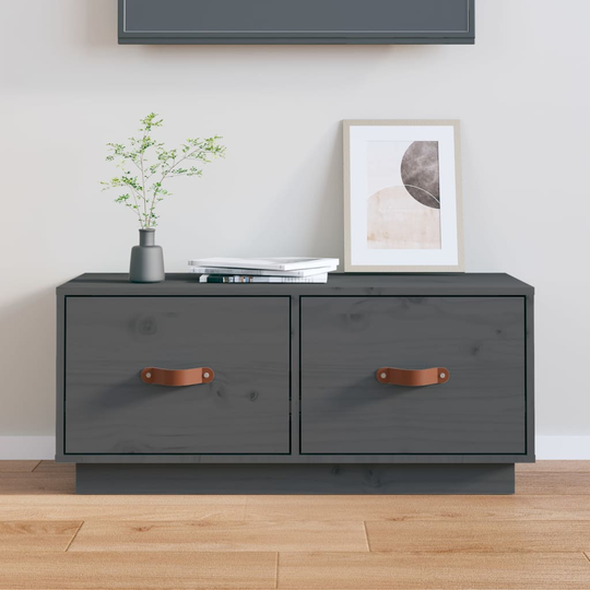 vidaXL TV-taso harmaa 80x34x35 cm täysi mänty