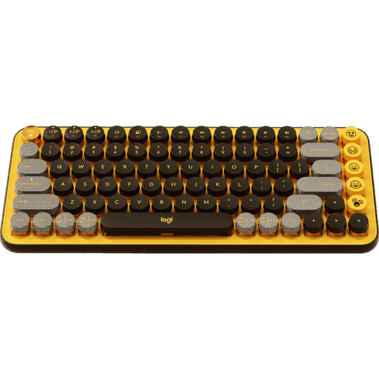 Logitech - POP Keys Wireless Keyboard, Blast Yellow (Nordic)